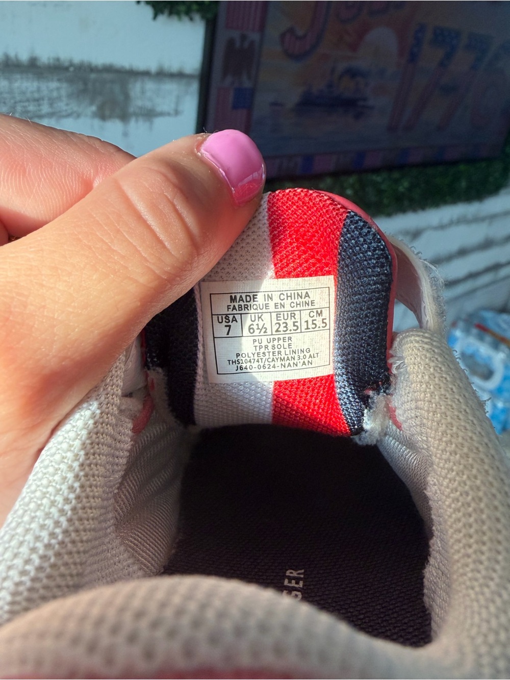 Tommy Hilfiger White & Pink Kids Velcro Sneakers - Picture 5 of 8